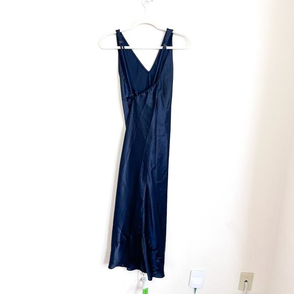 Vintage Y2K 90s Fredericks Of Hollywood Whimsigoth Maxi Slip Dress Size L Black - Picture 7 of 12
